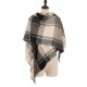 eUty Oversized Fashion Multicolor Plaid Scarf with Tassels, Set of 2