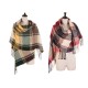 eUty Oversized Fashion Multicolor Plaid Scarf with Tassels, Set of 2