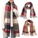 eUty Oversized Women Fashion Multicolor Plaid Scarf with Tassels, Set of 2