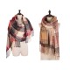 eUty Oversized Women Fashion Multicolor Plaid Scarf with Tassels, Set of 2