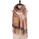 eUty Oversized Women Fashion Multicolor Plaid Scarf with Tassels, Set of 2