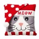 Glitzhome 14"L Hooked 3D Cat Meow Throw Pillow