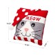 Glitzhome 14"L Hooked 3D Cat Meow Throw Pillow