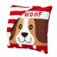 Glitzhome 14"L Hooked 3D Dog Woof Throw Pillow