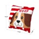 Glitzhome 14"L Hooked 3D Dog Woof Throw Pillow