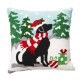 Glitzhome 14"L Hooked Christmas Dog Throw Pillow