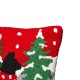 Glitzhome 14"L Hooked Christmas Cat Throw Pillow