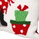 Glitzhome 14"L Hooked Christmas Cat Throw Pillow