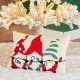 Glitzhome 18"L Hooked Christmas Gnomes Throw Pillow