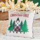 Glitzhome 18"L Farm Fresh Heavy Cotton Christmas Tree Throw Pillow