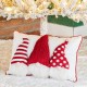 Glitzhome 18"L 3D Heavy Cotton Knitted Gnome Throw Pillow