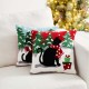 Glitzhome 14"L Hooked Christmas Dog & Cat Throw Pillow, Set of 2