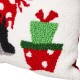 Glitzhome 14"L Hooked Christmas Dog & Cat Throw Pillow, Set of 2