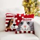 Glitzhome 14"L Hooked 3D Meow & Woof Throw Pillows, Set of 2
