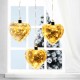 Glitzhome 25.75"H 3 Piece Glass Heart Ornaments with String Lights