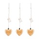 Glitzhome 25.75"H 3 Piece Glass Heart Ornaments with String Lights