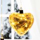 Glitzhome 25.75"H 3 Piece Glass Heart Ornaments with String Lights