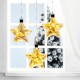 Glitzhome 25.75"H 3 Pack Christmas Glass Star Ornaments with String Lights