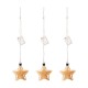 Glitzhome 25.75"H 3 Pack Christmas Glass Star Ornaments with String Lights