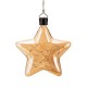 Glitzhome 25.75"H 3 Pack Christmas Glass Star Ornaments with String Lights