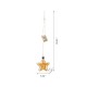 Glitzhome 25.75"H 3 Pack Christmas Glass Star Ornaments with String Lights