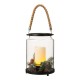 Glitzhome 8.5"H Christmas Greenery Glass Lantern