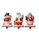 Glitzhome 6.5"H Resin Santa, Snowman, Penguin Stocking Holders, Set of 3