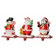 Glitzhome 6.5"H Resin Santa, Snowman, Penguin Stocking Holders, Set of 3