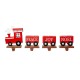 Glitzhome 8.5"H Wooden Metal Christmas Train Stocking Holders, Set of 4