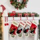 Glitzhome 8.5"H Wooden Metal Christmas Train Stocking Holders, Set of 4