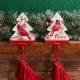 Glitzhome 7"H Wooden Christmas Cardinal Stocking Holders, Set of 2