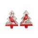 Glitzhome 7"H Wooden Christmas Cardinal Stocking Holders, Set of 2