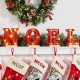 Glitzhome 8.5"H Metal "NOEL" Christmas Stocking Holders with LED Lights, Set Of 4