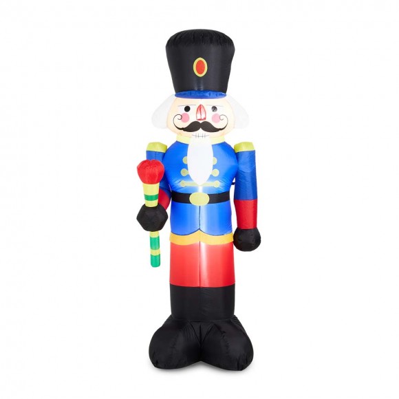 Glitzhome 8 ft Lighted Inflatable Nutcracker Décor