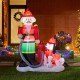 Glitzhome 7 ft Lighted Inflatable Nutcracker Fire Fighter with Puppy Dog Décor