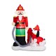 Glitzhome 7 ft Lighted Inflatable Nutcracker Fire Fighter with Puppy Dog Décor