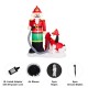 Glitzhome 7 ft Lighted Inflatable Nutcracker Fire Fighter with Puppy Dog Décor