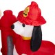 Glitzhome 7 ft Lighted Inflatable Nutcracker Fire Fighter with Puppy Dog Décor