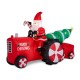 Glitzhome 11 ft Lighted Inflatable Santa on Tractor Décor