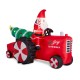 Glitzhome 11 ft Lighted Inflatable Santa on Tractor Décor