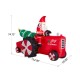 Glitzhome 11 ft Lighted Inflatable Santa on Tractor Décor