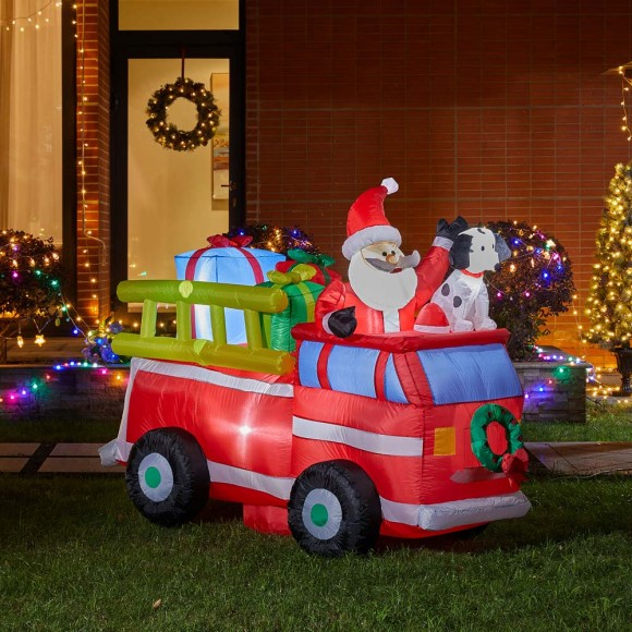 [OFFICIAL] Glitzhome Glitzhome 7 ft Lighted Inflatable Santa in Truck Décor