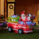 Glitzhome 7 ft Lighted Inflatable Santa in Truck  Décor