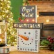 Glitzhome 15"H Wooden Christmas Snowman Countdown Calendar