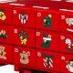 Glitzhome 14.5"L Wooden Christmas Truck Countdown Calendar with Drawer