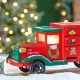 Glitzhome 14.5"L Wooden Christmas Truck Countdown Calendar with Drawer