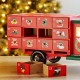 Glitzhome 14.5"L Wooden Christmas Truck Countdown Calendar with Drawer