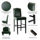 Glitzhome 45"H Hunter Green PU Leather Upholstered Bar Chair with Studded Decor, Set of 2
