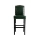 Glitzhome 45"H Hunter Green PU Leather Upholstered Bar Chair with Studded Decor, Set of 2