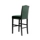 Glitzhome 45"H Hunter Green PU Leather Upholstered Bar Chair with Studded Decor, Set of 2